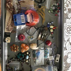 Jewelry making beads, wire, chain.